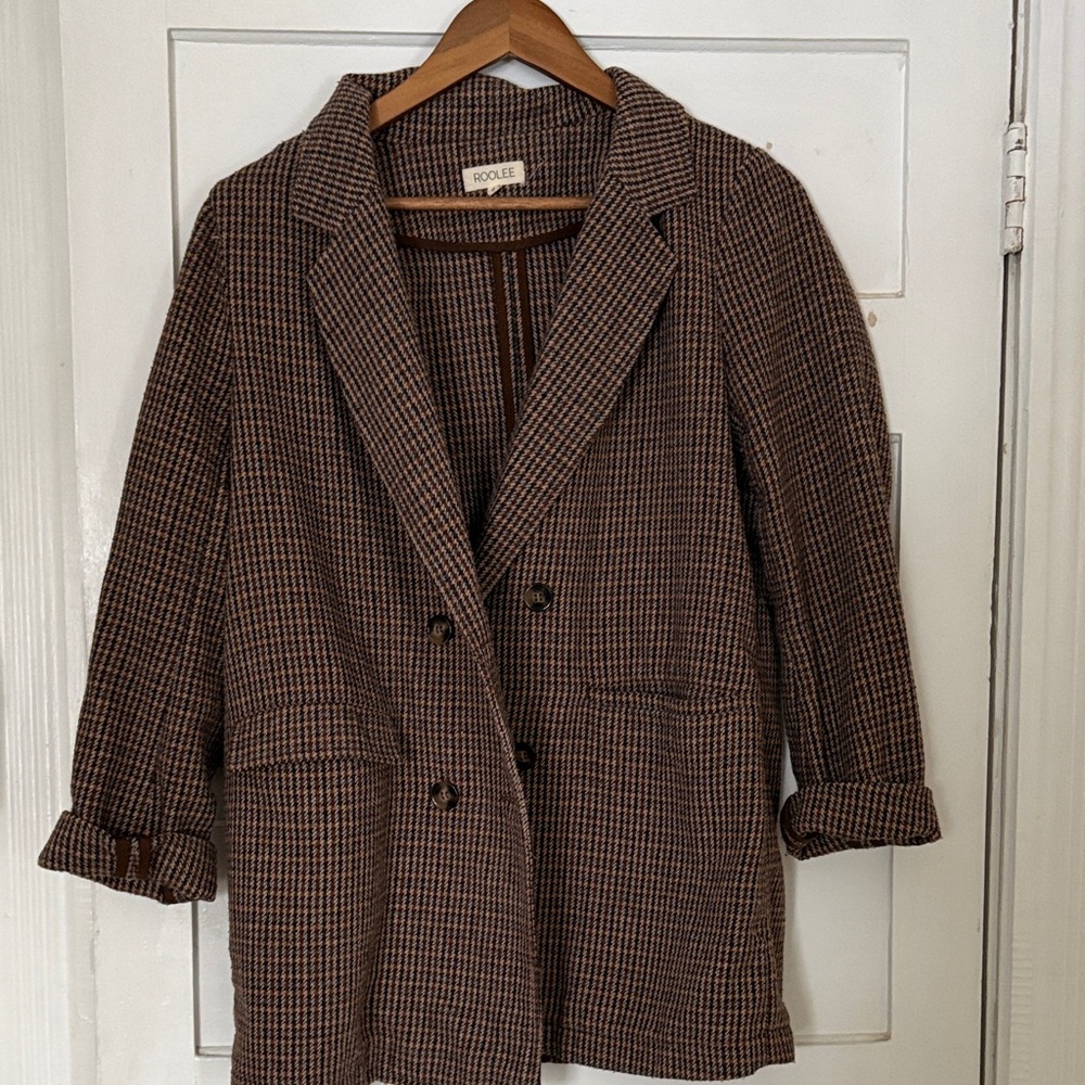 Brown Checkered Women's Coat